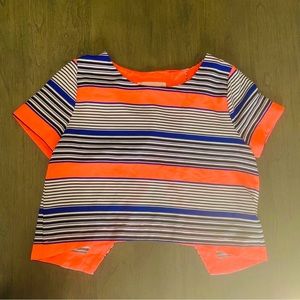 BNWT Just one answer envelope back orange and blue top